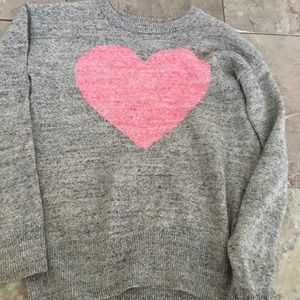 GAP Grey Sweater With Pink Heart !!